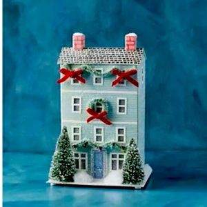 Anthropologie George & Viv Light Up Holiday Village House Green Townhouse